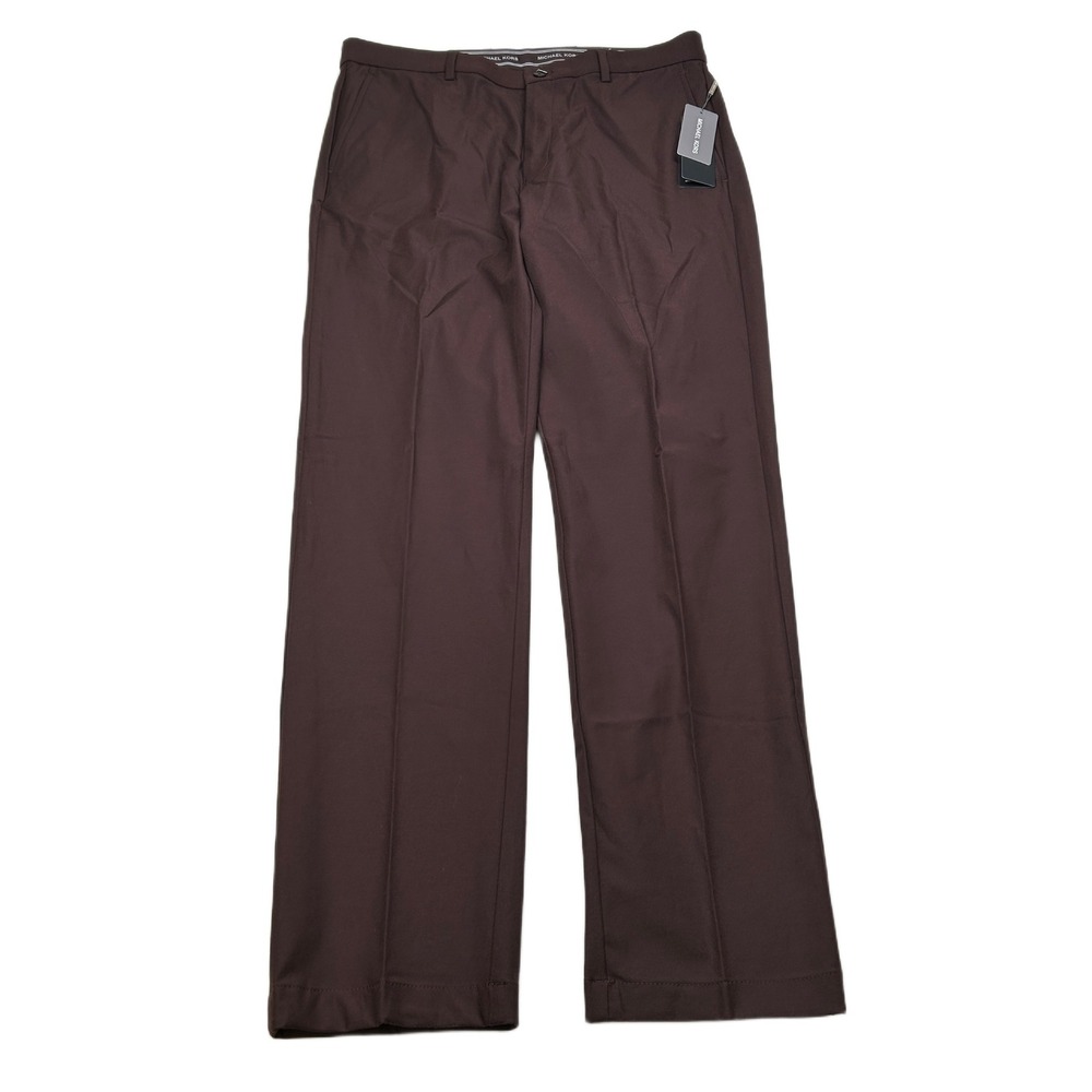 Michael Kors‎ Performance Dress Pants Mens 34x32 Wine Red Stretch Classic NEW
